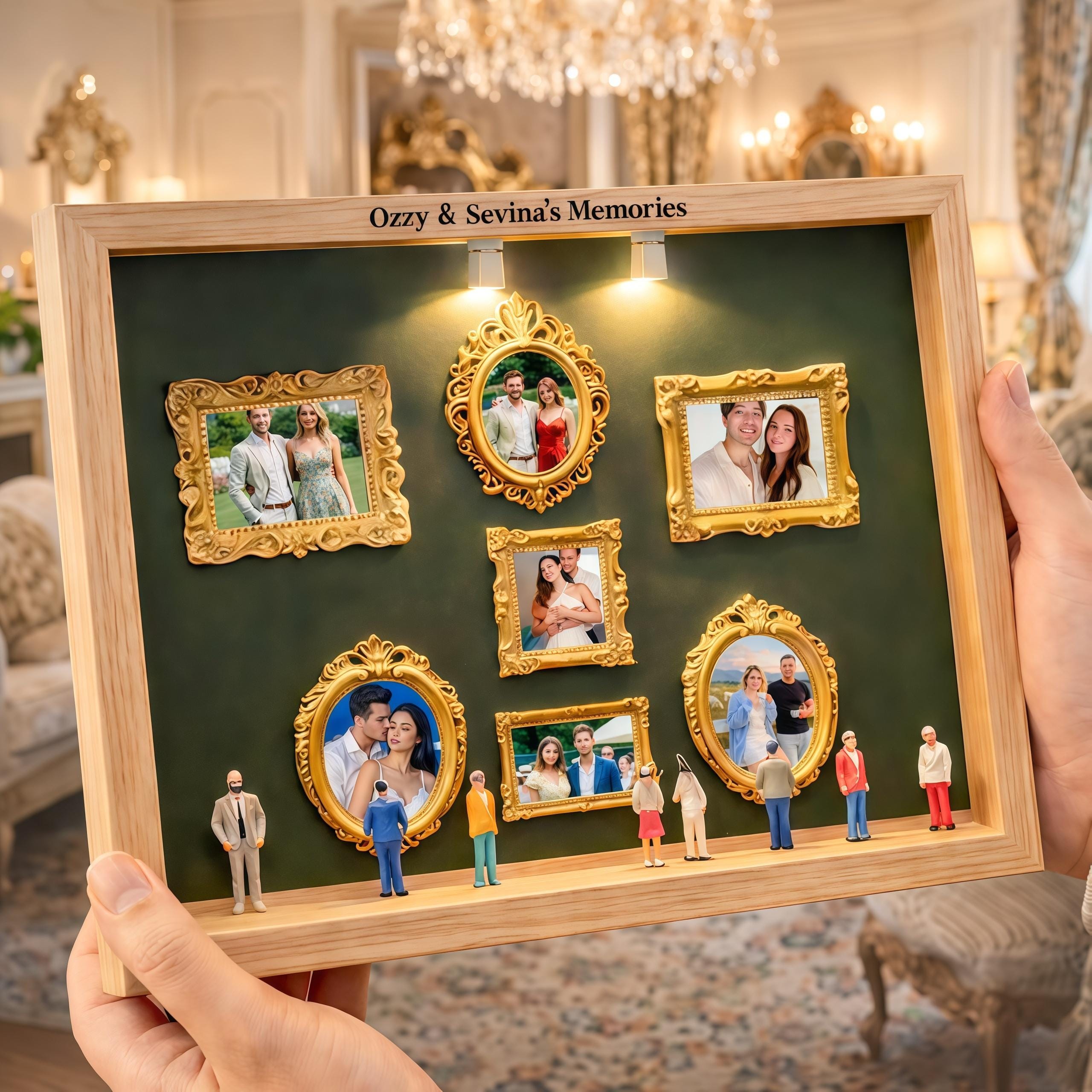 Personalized Photo Mini Museum Box Romantic LED Memory Display Cute Miniature Museum Gift for Couples Valentine’s Day Anniversary Gift