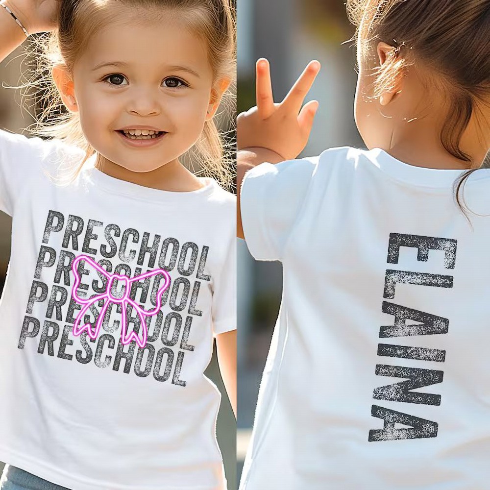 Personalized Back to School T-Shirts with Kids Names Unique First Day of School Gifts for Children