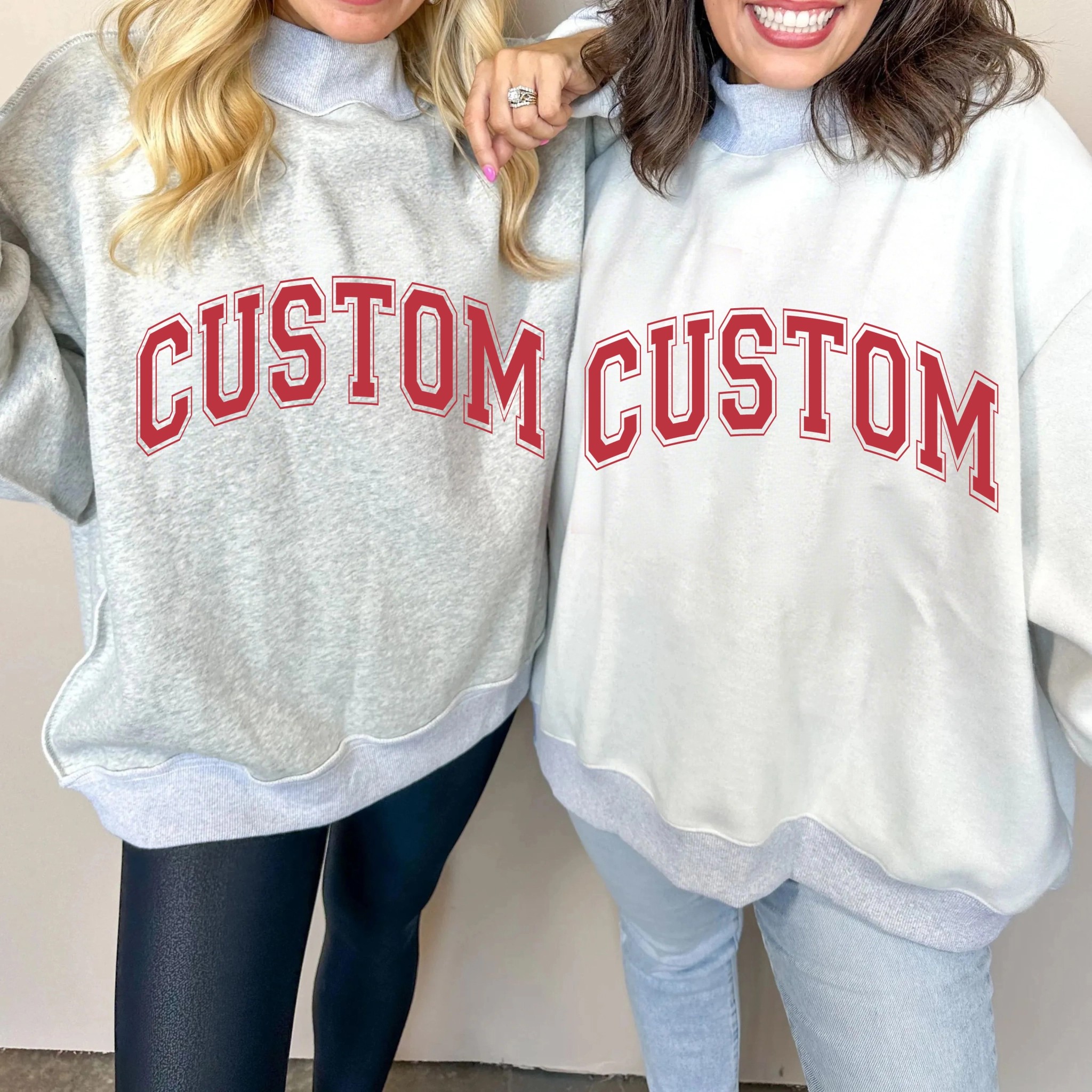 Personalized College Team Reversible Mockneck Sweatshirt with Double Sided Collar Unique Gift for Game Day