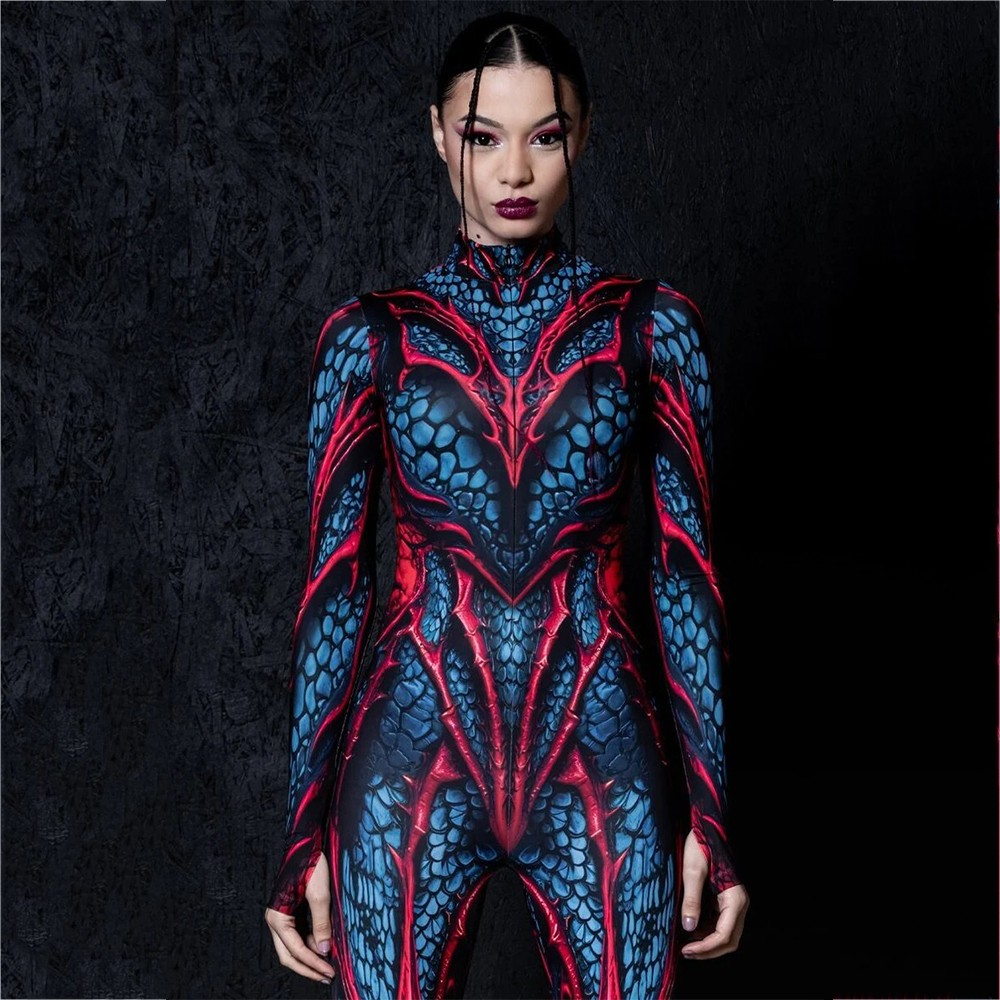 Glow in the Dark Dragon Reptile Costume Bodysuit Unique Gifts for Women Halloween Gift