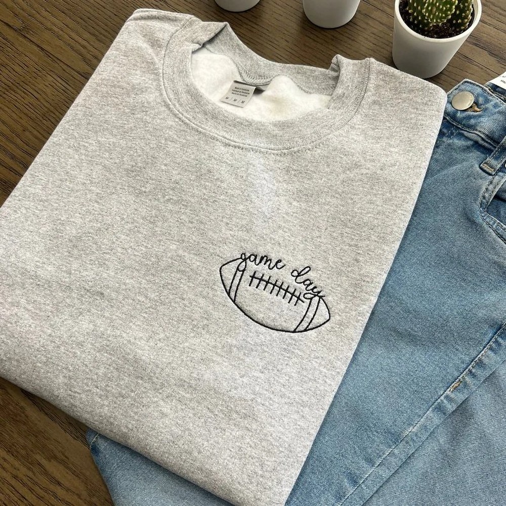 Personalized Game Day Embroidered Sweatshirt Hoodie Shirt Unique Gift for Husband Son
