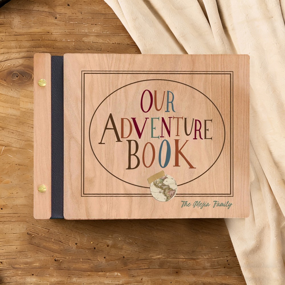 Our Adventure Book Personalized Wood Photo Album For Christmas Valentine's Day Anniversary Gift Ideas