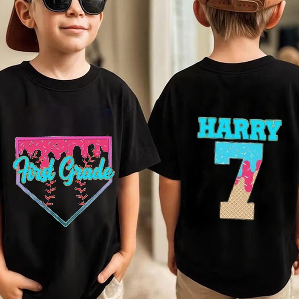 Custom First Day of School T-Shirt with Kids Name Meaningful Gift for Children