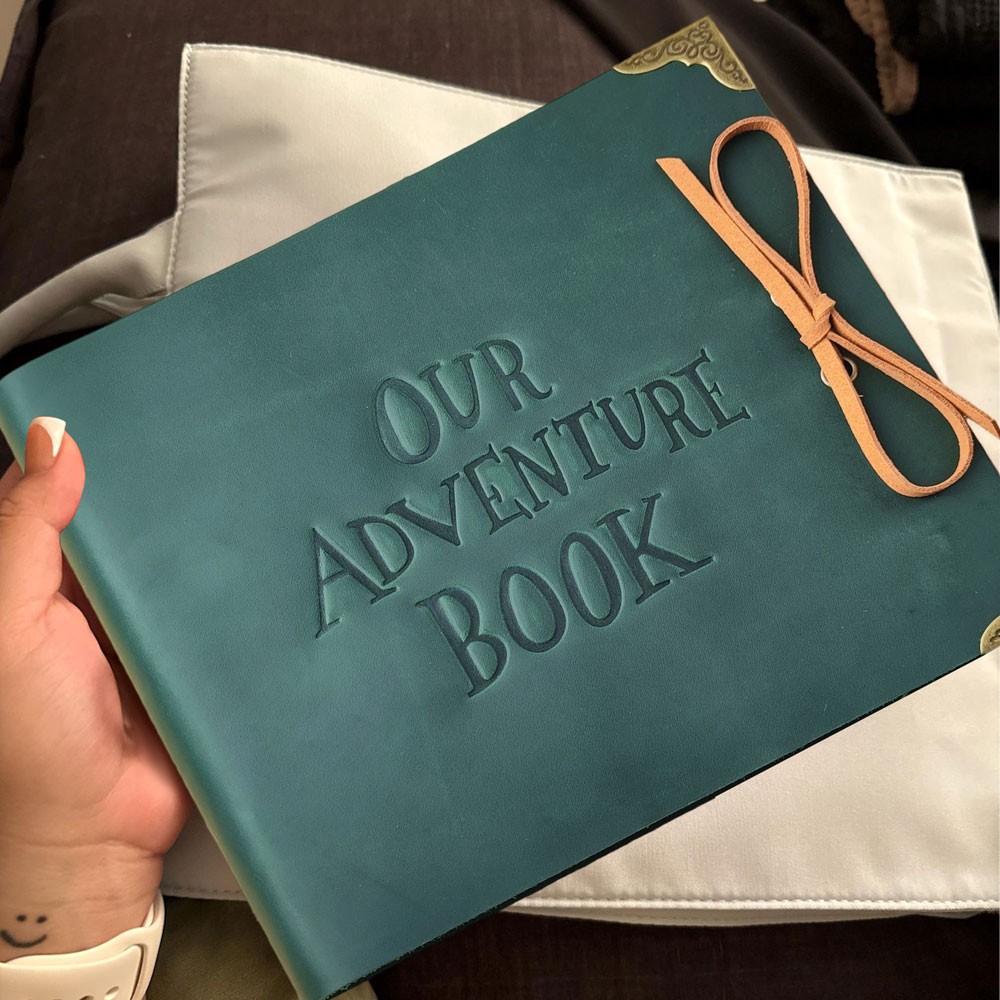 Our Adventure Book Personalized Leather Travel Photo Album For Christmas Valentine's Day Anniversary Gift Ideas