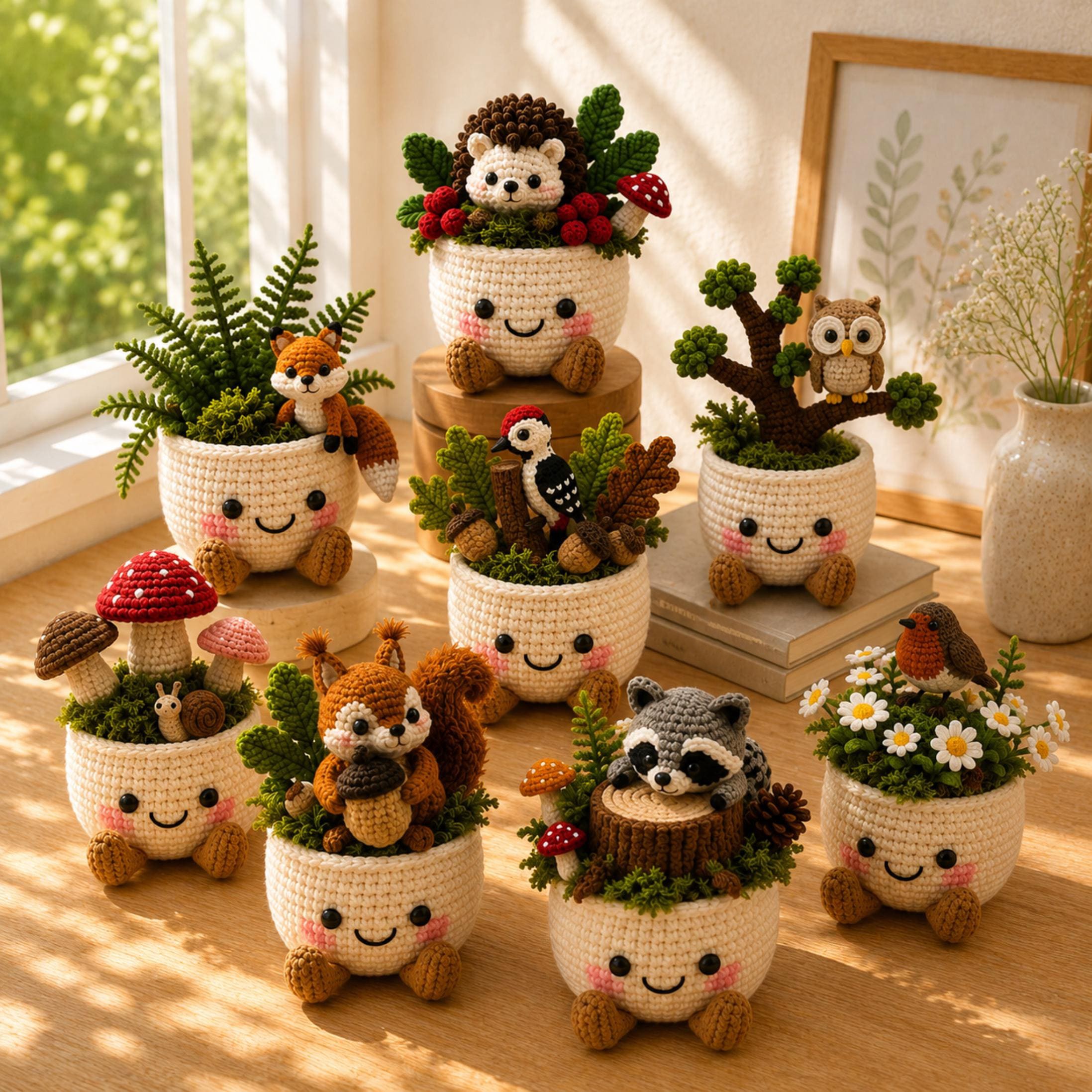 Crochet Plant Pot Holiday Decor
