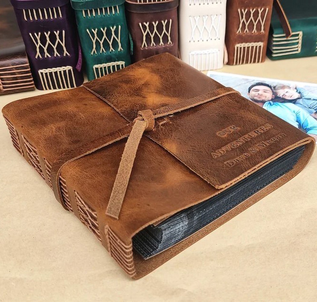 Personalized Genuine Leather Photo Album For Valentine's Day Anniversary Wedding Gift Ideas