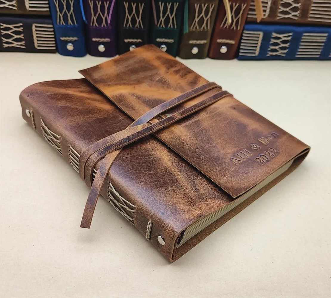 Our Adventure Book Personalized Leather Travel Photo Album For Christmas Valentine's Day Anniversary Gift Ideas