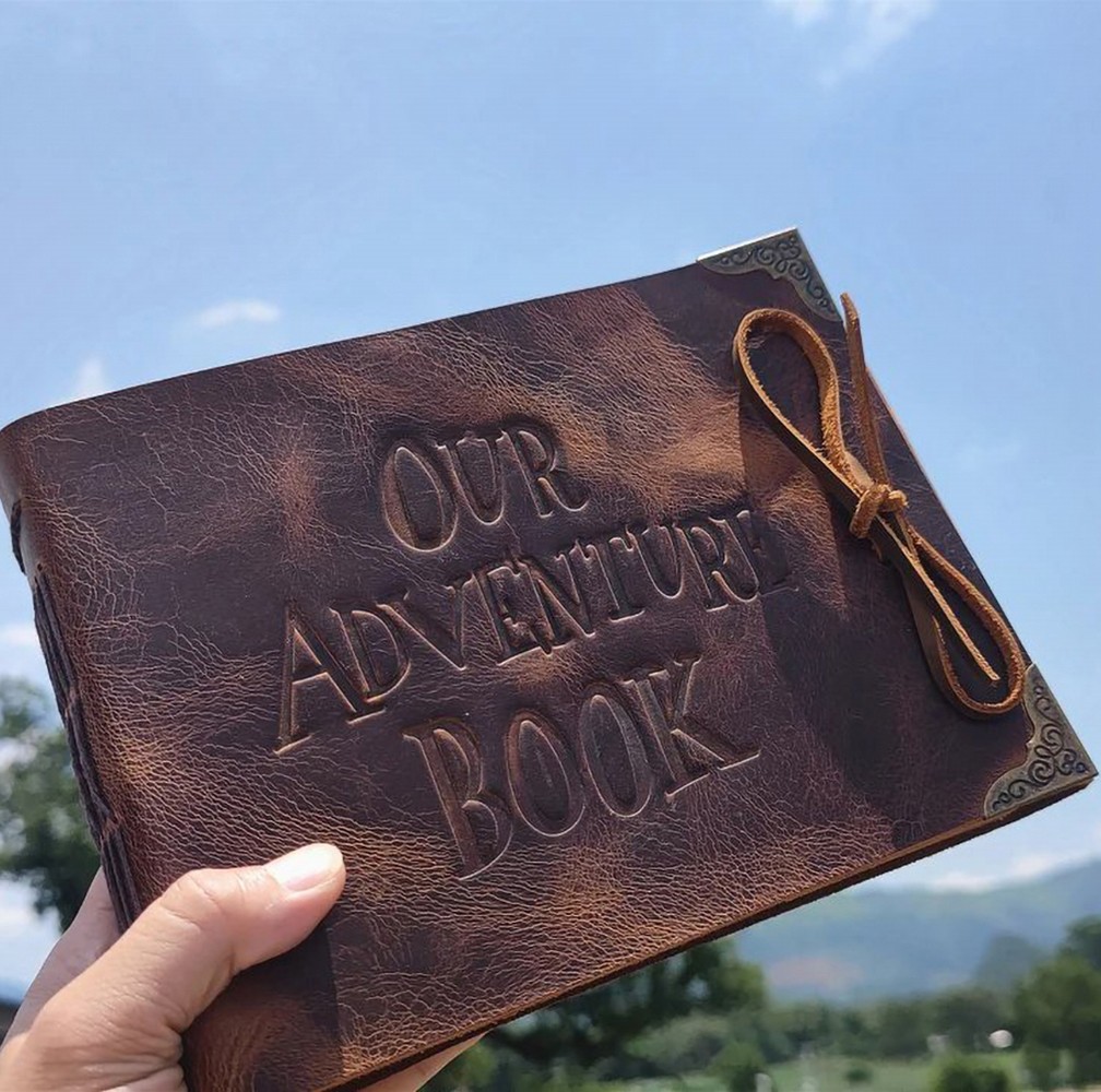 Our Adventure Book Personalized Genuine Leather Photo Album For Christmas Valentine's Day Anniversary Gift Ideas