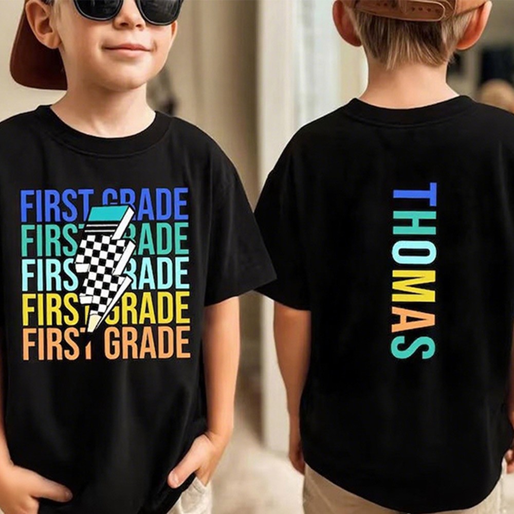 Personalized First Day of School T-Shirt with Kids Name Back to School Gift Ideas