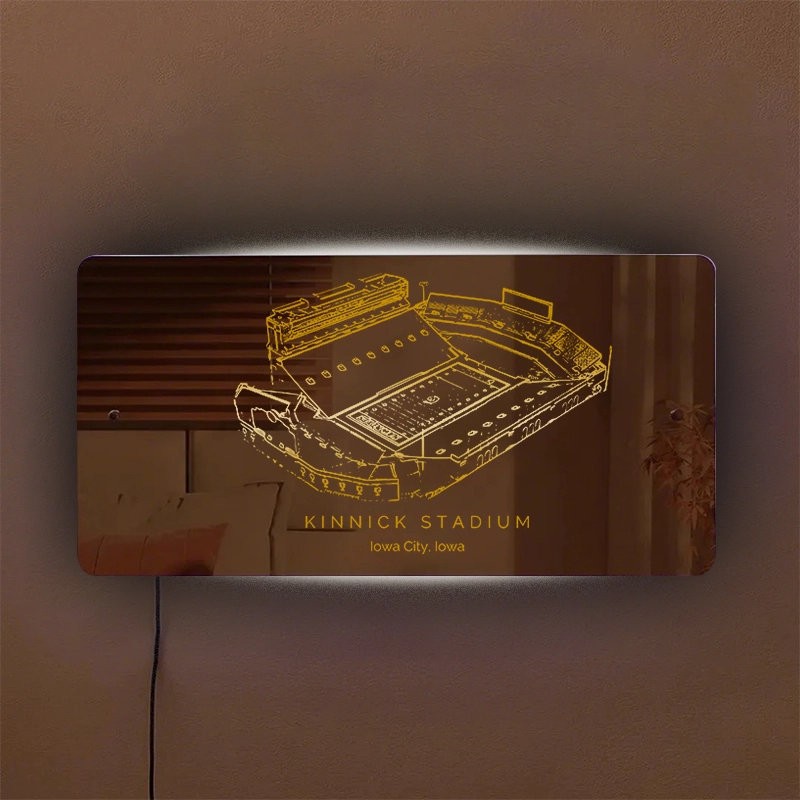 Kinnick Stadium Mirror Light Unique Game Day and Christmas Gift for Sports Lovers
