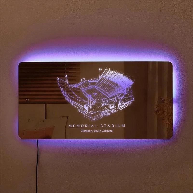 Memorial Clemson Stadium Mirror Light Unique Game Day and Christmas Gift for Sports Lovers