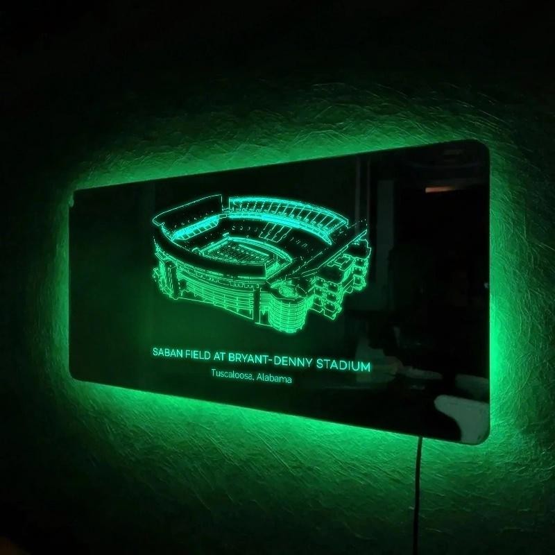 Bryant-Denny Stadium Mirror Light Unique Game Day and Christmas Gift for Sports Lovers