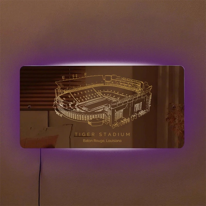 Tiger Stadium Mirror Light Unique Game Day and Christmas Gift for Sports Lovers