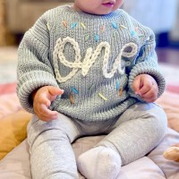 Custom Hand-Embroidered One Sweater First Birthday Sweater Birthday Gift Ideas
