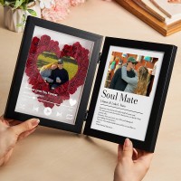 Custom Music Flowers Frame with Couple Definition for Anniversary Valentine's Day