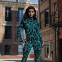 Snake Skin Festival Costume Bodysuit with Medusa Inspired Design Rave Party Gifts for Women Halloween Gift