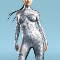 Silver Mermaid Robot Bodysuit Costume for Women Perfect Rave Festival Halloween Gift Ideas 