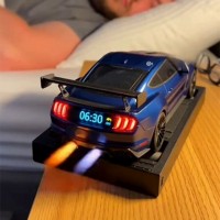 Time Display Sports Car Alarm Clock with Engine Light Glow Unique Valentine's Gift for Car Lovers Bedroom Decor