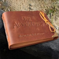 Our Adventure Book Personalized Genuine Leather Photo Album For Christmas Valentine's Day Anniversary Gift Ideas