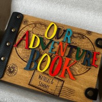 Our Adventure Book Personalized Wood Photo Album For Christmas Valentine's Day Anniversary Gift Ideas