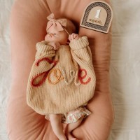 Personalized Hand-Embroidered Sweater with Baby Name Personalized Knit Newborn Outfit Unique Baby Shower Gift