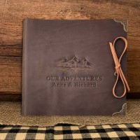 Our Adventure Book Personalized Leather Travel Photo Album For Christmas Valentine's Day Anniversary Gift Ideas