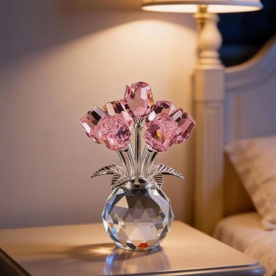 Crystal Glass Rose Bouquet Gift for Mom Grandma Mother's Day Gift Ideas