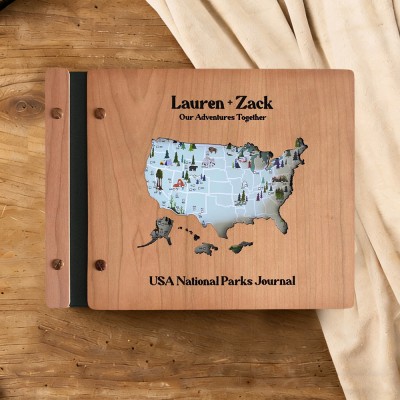 Our Adventure Book Personalized Wood Photo Album For Christmas Valentine's Day Anniversary Gift Ideas