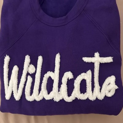 Personalized Chenille Embroidered Team Sport Sweatshirt with Game Day Fuzzy Letter Unique Gift for Game Day