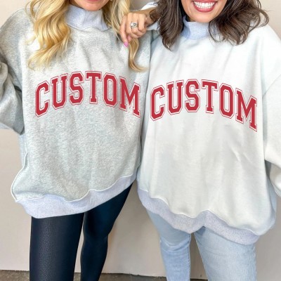 Personalized College Team Reversible Mockneck Sweatshirt with Double Sided Collar Unique Gift for Game Day