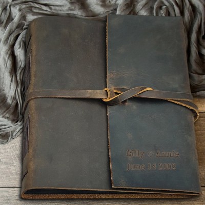 Our Adventure Book Personalized Leather Photo Album For Christmas Valentine's Day Anniversary Gift Ideas