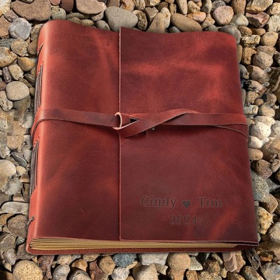 Our Adventure Book Personalized Leather Photo Album For Christmas Valentine's Day Anniversary Gift Ideas