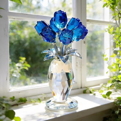 Crystal Glass Rose Bouquet Gift for Mom Grandma Mother's Day Gift Ideas