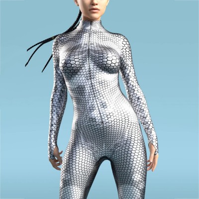 Silver Mermaid Robot Bodysuit Costume for Women Perfect Rave Festival Halloween Gift Ideas 