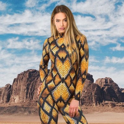 Snake Skin Festival Costume Bodysuit for Women Perfect Rave Party Halloween Gift