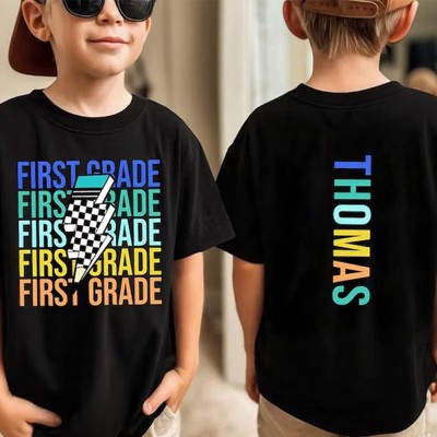 Personalized First Day of School T-Shirt with Kids Name Back to School Gift Ideas