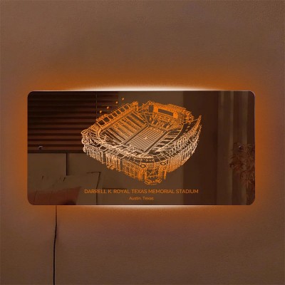 Darrell K Royal-Texas Memorial Stadium Mirror Light Unique Game Day and Christmas Gift for Sports Lovers