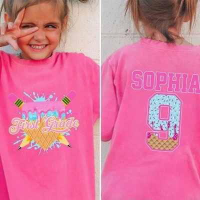 Personalized First Day of School T-Shirt with Kids Name Meaningful Gift for Children