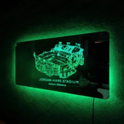 Jordan-Hare Stadium Mirror Light Unique Game Day and Christmas Gift for Sports Lovers