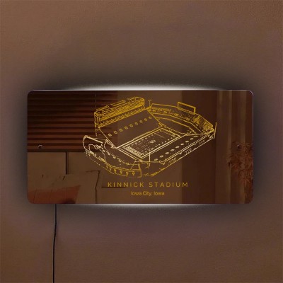 Kinnick Stadium Mirror Light Unique Game Day and Christmas Gift for Sports Lovers
