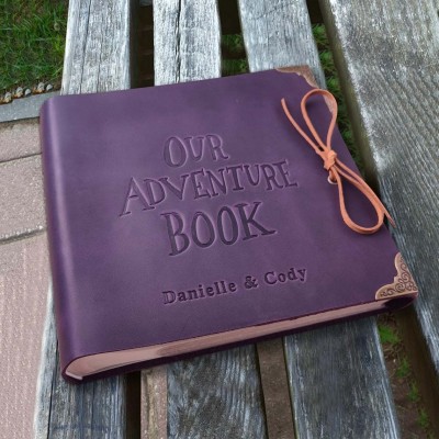 Our Adventure Book Personalized Leather Photo Album For Christmas Valentine's Day Anniversary Gift Ideas