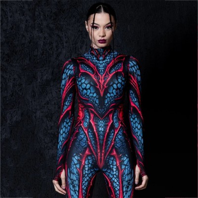 Glow in the Dark Dragon Reptile Costume Bodysuit Unique Gifts for Women Halloween Gift