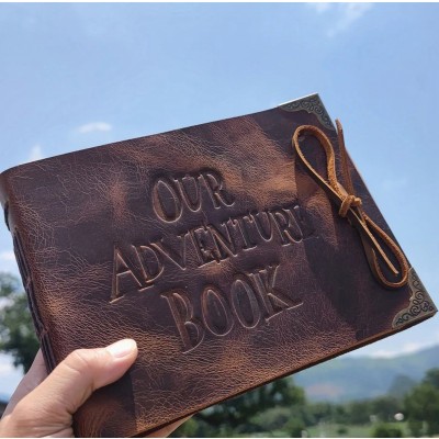 Our Adventure Book Personalized Genuine Leather Photo Album For Christmas Valentine's Day Anniversary Gift Ideas