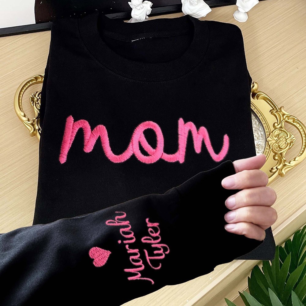 Custom Mama Embroidered Sweatshirt Hoodie With Date Gift Ideas For Mom Grandma