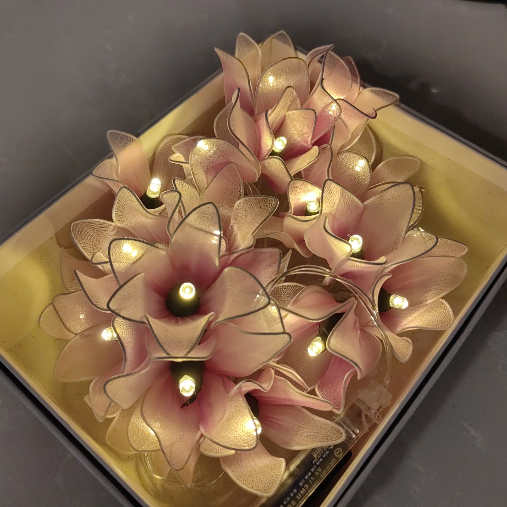 Handmade Bluebell Fairy Lights Romantic Floral String Lights for Bedroom Wedding and Christmas Gift Idea