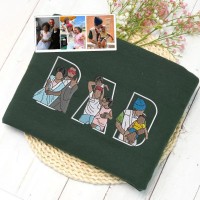Custom Embroidered Photo Sweatshirt Hoodie for Dad Father's Day Gift Ideas