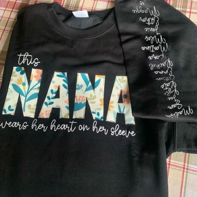 Personalized Nana Embroidered Sweatshirt Hoodie Mother's Day Gift