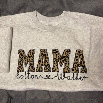Custom Mama Embroidered Sweatshirt Hoodie With Kids Names Keepsake Gift For Mom Christmas Gift Ideas