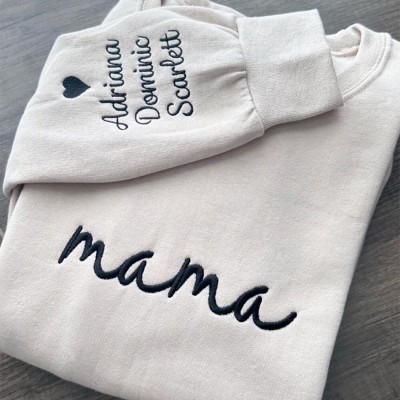 Personalized Embroidered Mama Sweatshirt Hoodie Perfect Mother's Day Gift Ideas