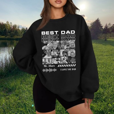 Custom BEST DAD Sweatshirt T-Shirt Hoodie with Photos Unique Gifts for Dad Papa Father's Day Gift
